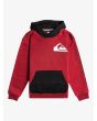 Sudadera con capucha Quiksilver Omni Logo Youth roja y negra para niños de 8 a 16 años
