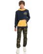 Niño con sudadera de capucha Quiksilver Open Spot azul marino frontal