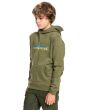 Niño con sudadera de capucha Quiksilver Primary Colours verde lateral 