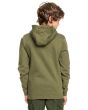 Niño con sudadera de capucha Quiksilver Primary Colours verde posterior