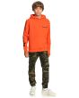 Niño con sudadera de capucha Quiksilver Stir it up naranja frontal