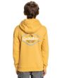 Niño con sudadera de capucha Quiksilver Stir it up amarilla posterior