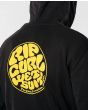 Hombre con Sudadera de forro polar con Capucha y Cremallera Rip Curl Original Wetty en color negro estampado espalda