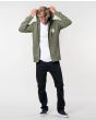 Hombre con Sudadera de forro polar con Capucha y Cremallera Rip Curl Original Wetty en color verde abierta