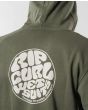 Hombre con Sudadera de forro polar con Capucha y Cremallera Rip Curl Original Wetty en color verde estampado espalda