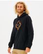 Hombre con sudadera de capucha Rip Curl Surf Revival Vibrations negra lateral