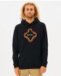 Hombre con sudadera de capucha Rip Curl Surf Revival Vibrations negra