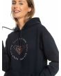 Mujer con Sudadera de capucha Roxy Surf Stoked Negra serigrafía