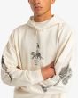 Hombre con sudadera de capucha RVCA Tiger Style Blanca mangas