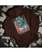 Sudadera con capucha Santa Cruz Godzilla Hand Marrón para hombre ilustración espalda