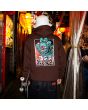 Hombre con Sudadera con capucha Santa Cruz Godzilla Hand Marrón lifestyle
