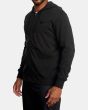 Hombre con sudadera de capucha y cremallera Rvca Swift Box negra izquierda 