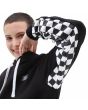 Mujer con sudadera sin cierre con capucha Vans Boom Boom Check Negra estampado checkerboard manga