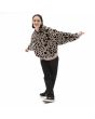 Mujer con sudadera de capucha Vans Dotty Check Animal negra frontal