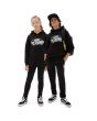 Niña y niño con sudadera de capucha Vans Style 76 Kids negra 