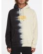 Hombre con sudadera de forro polar con capucha Volcom Blew Out negra y blanca