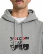 Hombre con sudadera de capucha Volcom Seth Conboy Gris bordado y serigrafía pecho