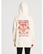 Mujer con sudadera de capucha con forro polar Volcom Truly Stoked BF blanca posterior