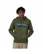 Hombre con Sudadera de capucha Patagonia P-6 Logo Uprisal Hoody Torrey Pine Green Unisex