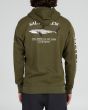Hombre con sudadera de capucha Salty Crew Bruce Hood Fleece verde militar