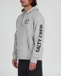 Hombre con sudadera de capucha Salty Crew Fishing Charters Fleece Gris lateral