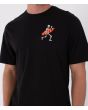 Hombre con Camiseta Hurley Printing Press Flamingue negra gráfico delantero esqueleto surfer