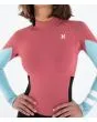 Mujer con neopreno corto Hurley Air 2mm MId Shorty Springsuit de manga  larga color Spiced Coral costuras