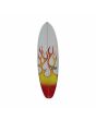 Tabla de surf Funboard Full & Cas Hybrid Performer 6'4'' blanca con llamas FCS 2