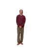 Hombre con suéter de lana Carhartt WIP Anglistic Sweater Speckled Malbec Granate ajuste regular