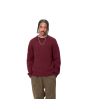 Hombre con suéter de lana Carhartt WIP Anglistic Sweater Speckled Malbec Granate