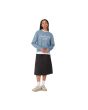 Mujer con Jersey de punto Carhartt WIP W' Signature Sweater Azul-Blanco hombros caídos