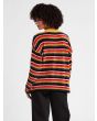 Mujer con Suéter Oversize de chenilla Volcom Prism Break multicolor a rayas posterior