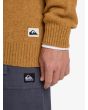 Hombre con jersey de punto Quiksilver Slow Song Neppy Marrón Almendra etiqueta