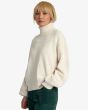 Mujer con Jersey de cuello vuelto RVCA Vineyard Oatmeal lateral