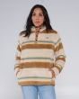 Mujer con jersey de forro sherpa Salty Crew Calm Seas Natural bolsillos