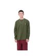 Hombre con Camiseta de manga larga Carhartt WIP American Script Verde Estragón