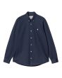 Camisa de manga larga Carhartt WIP Madison Shirt Air Force Blue-Wax para hombre