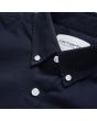 Camisa de manga larga Carhartt WIP Madison azul marino logo blanco cera para hombre cuello