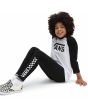 Niña con leggings elásticos Vans Chalkboard II negros lateral