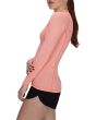 Mujer con camiseta de surf de manga larga Hurley One and Only Rashguard rosa izquierda