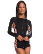 Mujer con licra de protección solar de manga larga Roxy Beach Classics UPF 50 antracita 