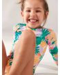 Niña con licra de manga larga Roxy Paradisiac Island Kids Verde Menta Tropical detalle