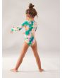 Niña con licra de manga larga Roxy Paradisiac Island Kids Verde Menta Tropical posterior