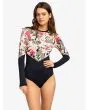 Mujer con Licra de Surf con manga larga Roxy Fashion color Negro Antracita Floral