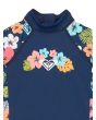 Mono de protección solar Roxy Morning Flower con manga larga color azul floral para niña 2-7 años logo
