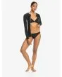 Mujer con Licra para Surf de manga larga y cremallera Roxy Pro Wave Antracita abierta
