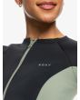 Mujer con Licra para Surf de manga larga y cremallera Roxy Pro Wave Antracita Front Zip