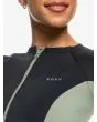 Mujer con Licra para Surf de manga larga y cremallera Roxy Pro Wave Antracita Front Zip
