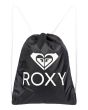 Mochila Pequeña con Cordón Ajustable Roxy Light As A Feather Solid 14.5L negra para mujer Frontal