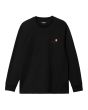 Camiseta de manga larga Carhartt WIP L/S American Script T-Shirt Negra para hombre
